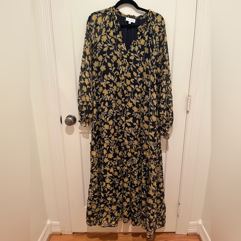 Lost + Wander Navy & Gold Maxi Dress